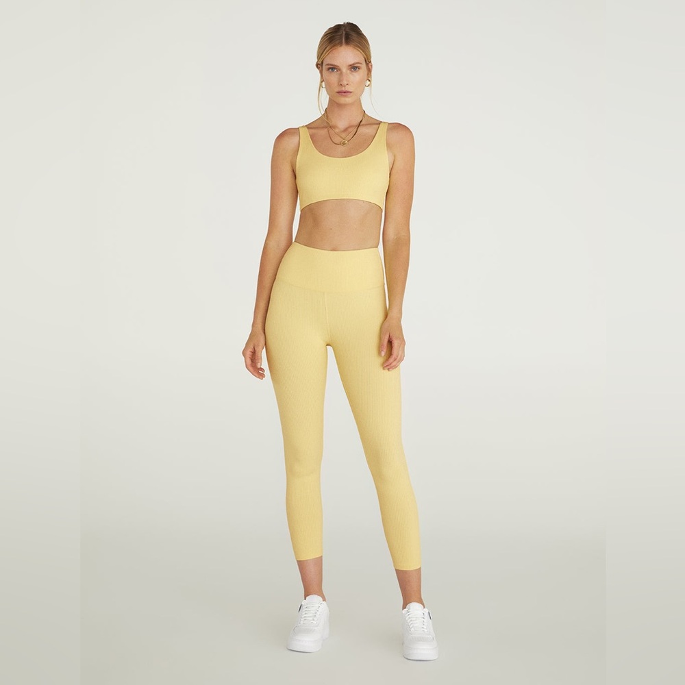 NWOT Carbone38 Ribbed 7/8 Leggings, Buttercup, Size Small.  Out of Stock!